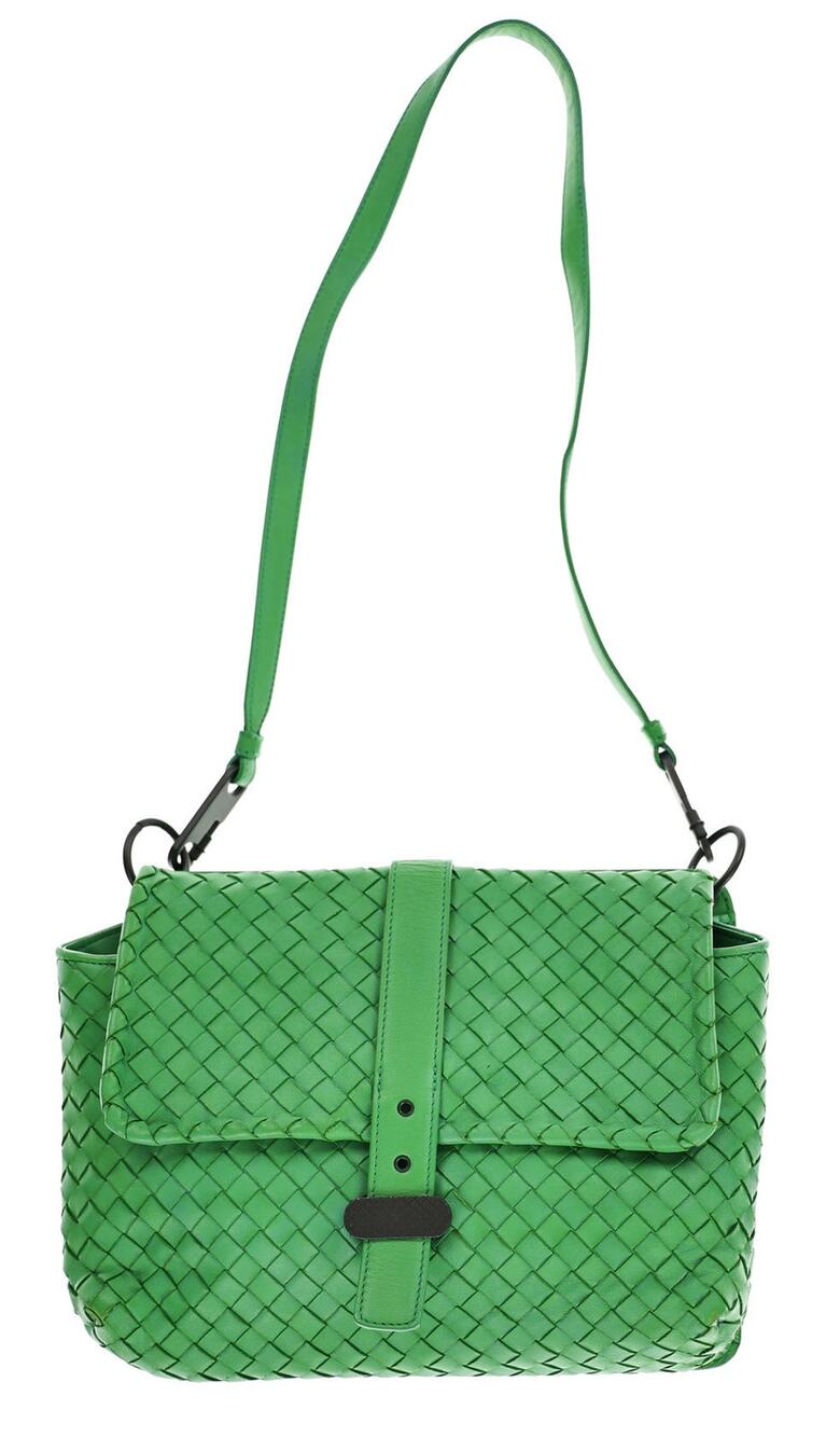 BOTTEGA VENETA Intrecciato Weave Shoulder/ crossbody  Bag lime Green size MEDIUM